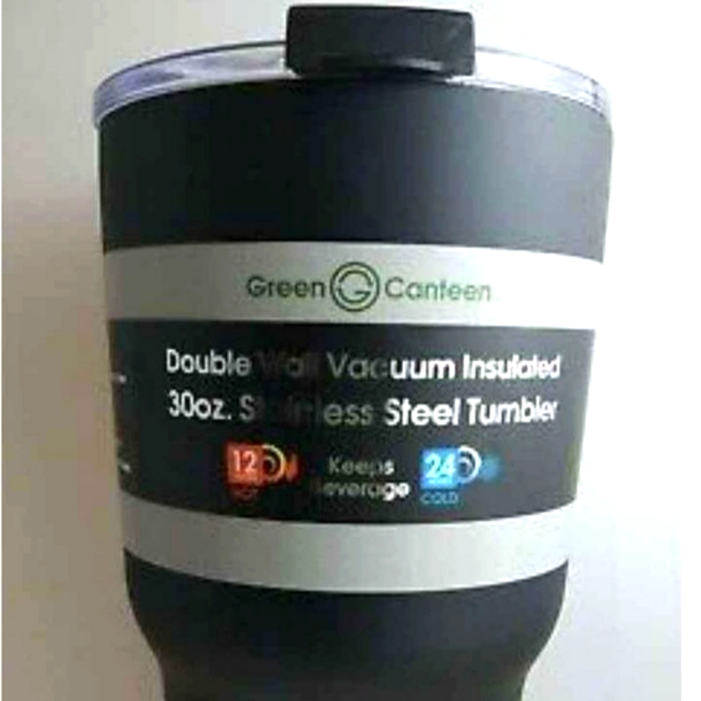 Brand NEW Green Canteen 30oz Stainless Steel Black Double Wall Insulated Tumbler